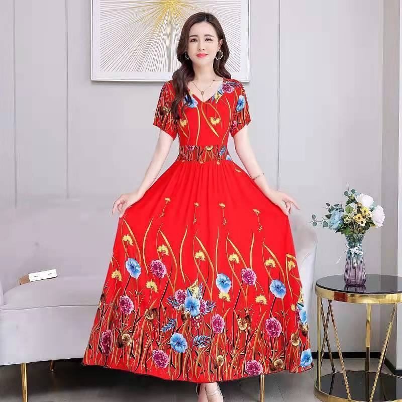 Đầm Giả Lụa Thời Trang Thanh Lịch Cho Phụ Nữ Trung Niên | BigBuy360 - bigbuy360.vn