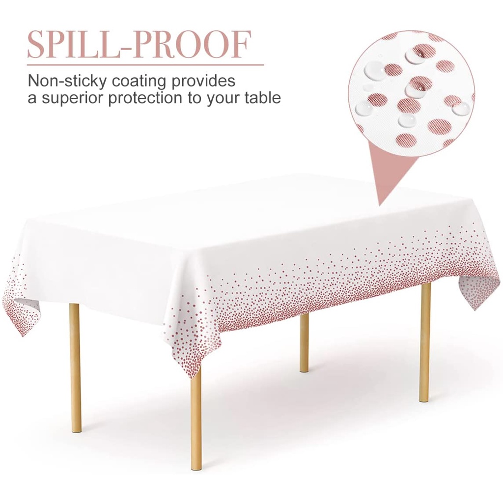 Khăn Trải Bàn Dùng Một Lần Trang Trí Chữ Happy Birthday Màu Vàng Hồng