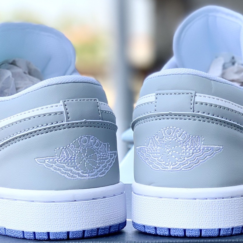 Giày jordan xám đế xanh, Jordan 1 cổ thấp màu xám đế xanh nam nữ, Giày JD air xám xanh bản đẹp dễ phối đồ