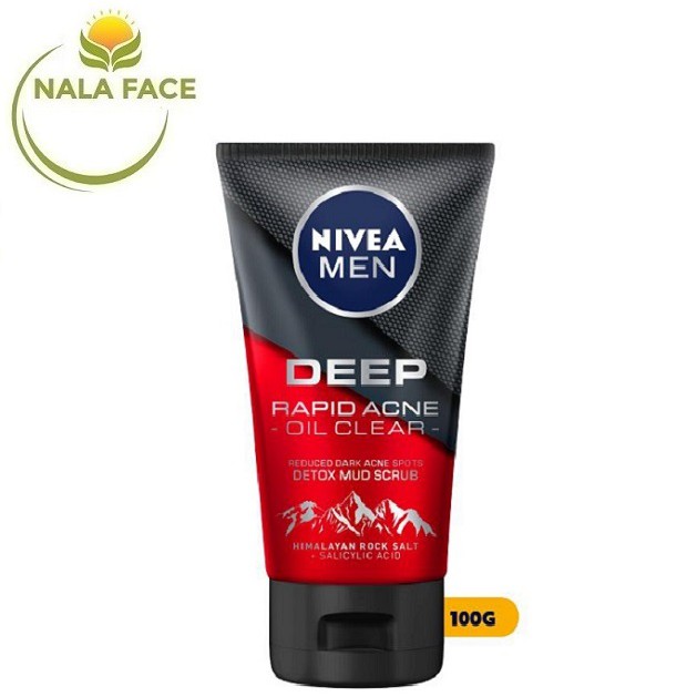 Sữa rửa mặt Ngừa mụn, Sạch nhờn NIVEA MEN Deep Rapid Acne Oil Clear (100g)