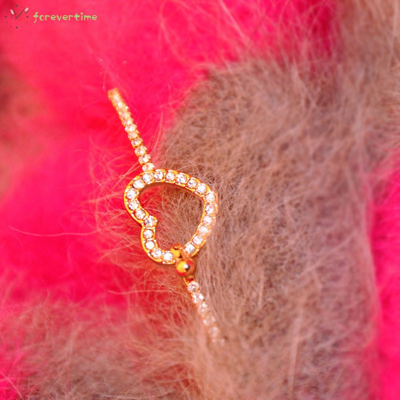 ☞ Phụ kiện trang sức☜ Women Quartz Watch Stainless Steel Crystal Bangle Slim Wristwatch/Bracelet Jewelry