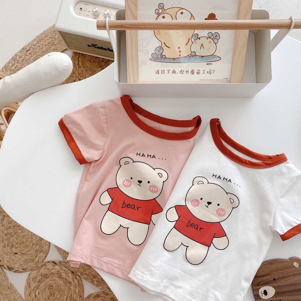 Áo phông ngắn tay hình gấu mini bear cho bé từ 7-13kg [GA3]