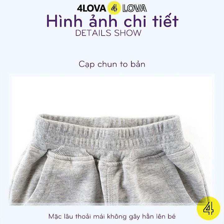 Quần thun 4LOVA dáng dài bo gấu in hình ngộ nghĩnh cho bé trai