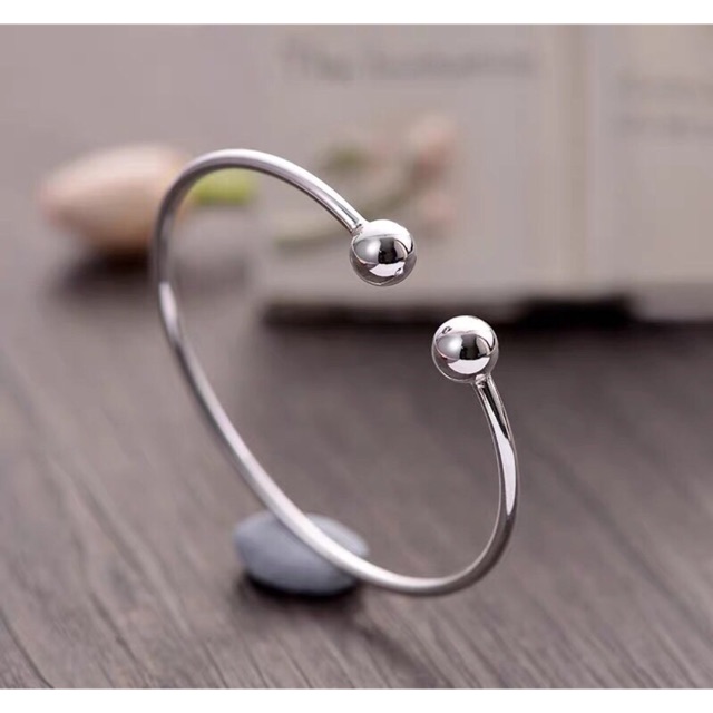 Vòng tay bi tròn to bạc chuẩn đẹp NGỌC MẬU