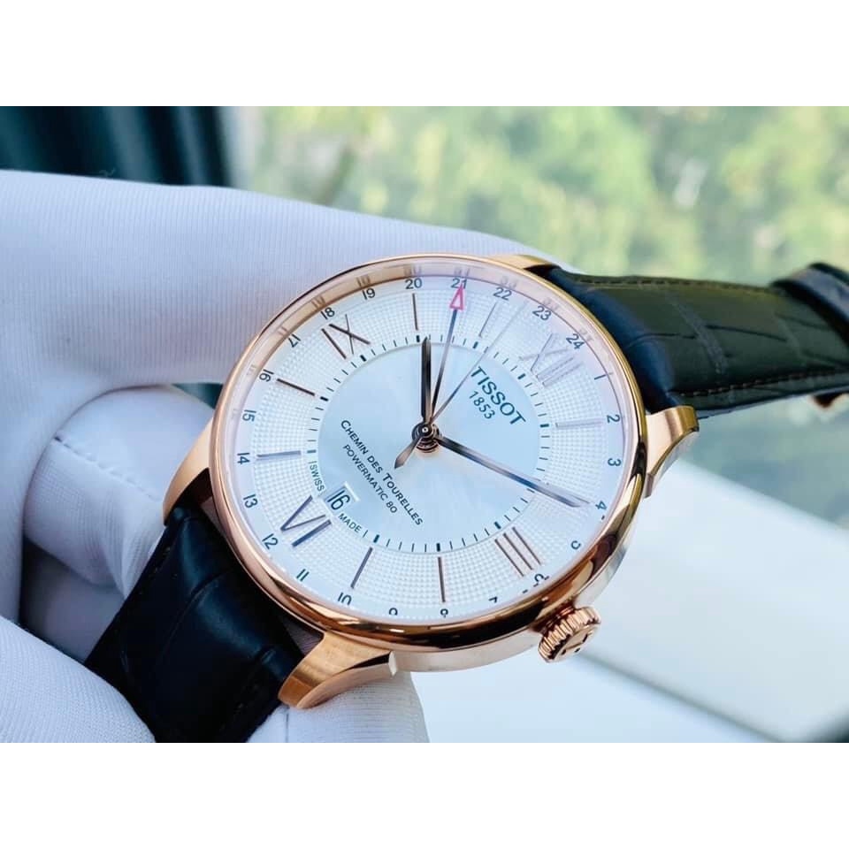 Đồng Hồ Nam TISSOT CHEMIN DES TOURELLES POWERMATIC 80 GMT T099.429.36.038.00 Chính Hãng Tặng Dây Da Cao Cấp
