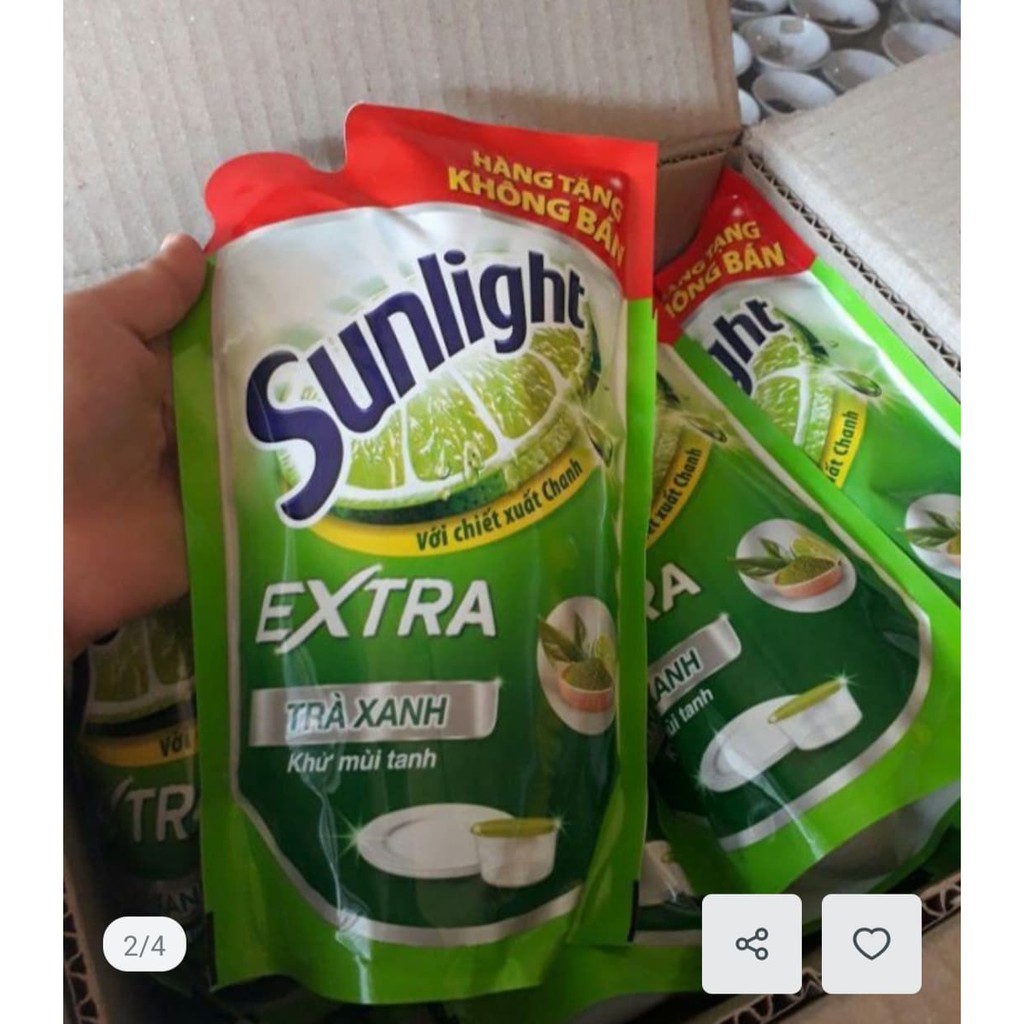 set 2 Nước Rửa Chén Sunlight Thiên Nhiên/ trà xanh 550gr