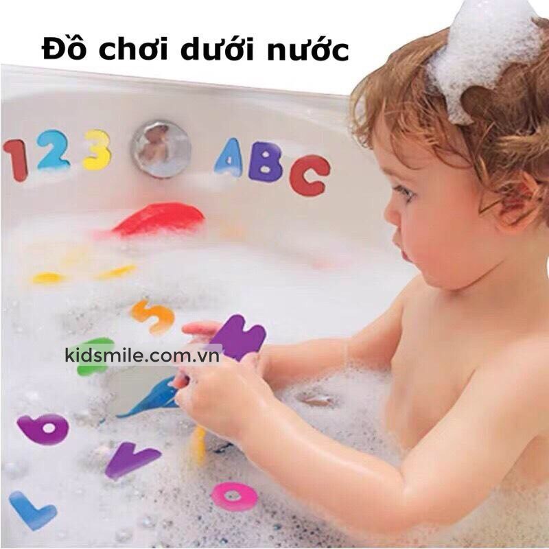 [Bb124] Đồ chơi nhà tắm trẻ em bộ chữ cái Tiếng Anh và số đếm thông minh bằng xốp nhiều màu sắc cho bé từ 1 đến 4 tuổi
