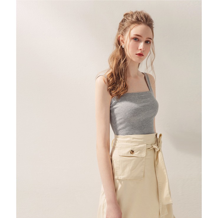 [Mã WABRM50 giảm 15% đơn 99k] Áo 2 dây sọc gân cổ vuông tối giản nữ Air Space 2010121006 | BigBuy360 - bigbuy360.vn