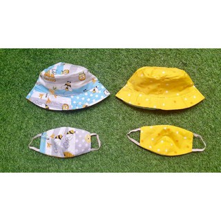 Mũ Bucket Kèm Khẩu Trang Thiết Kế Xinh Xắn Cho Bé Từ 1-7 Tuổi