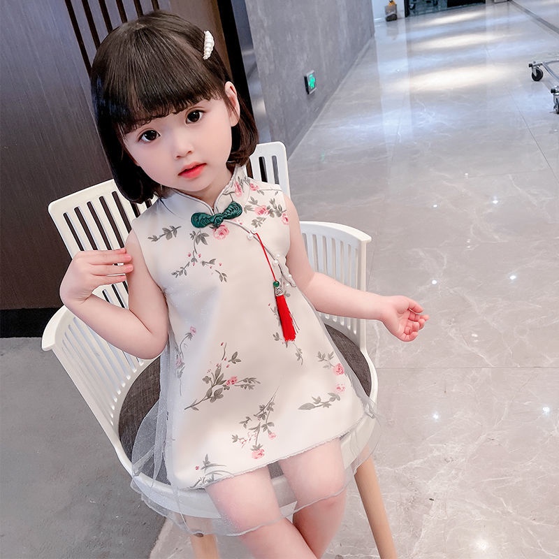 Đầm Sườn Xám Phong Cách Trung Hoa Xinh Xắn Cho Bé Gái