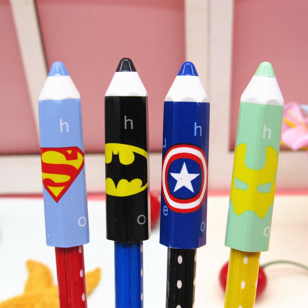 Set 4 Nắp Đậy Bút Chì Họa Tiết Hoạt Hình Dễ Thương wj156