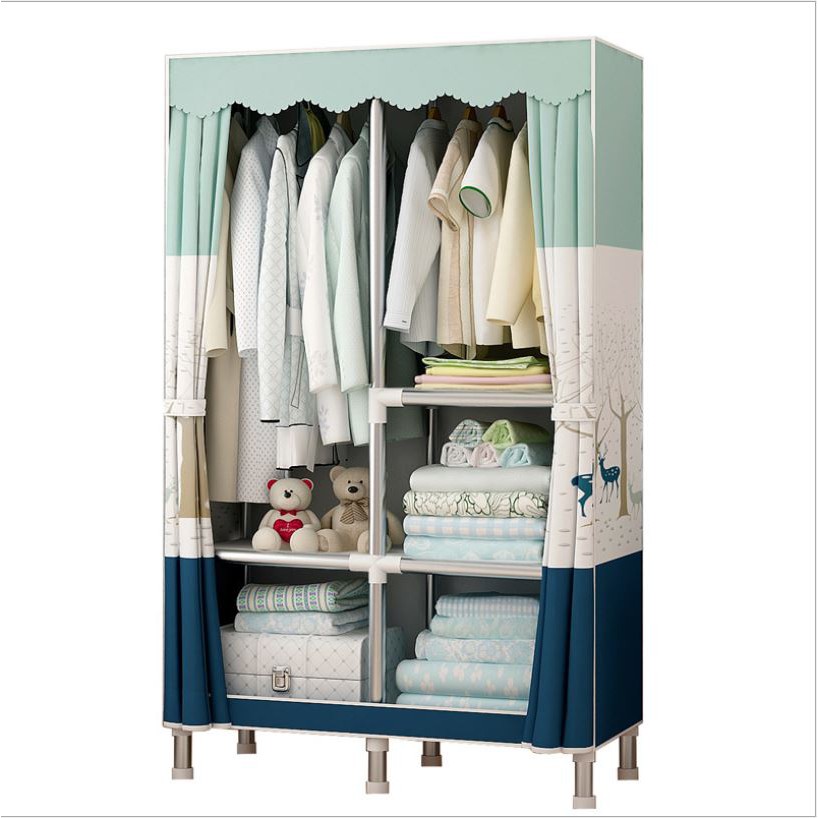 Tủ Vải tủ đồ Đựng Quần Áo Khung Gỗ tủ 2 Buồng cỡ lớn loại 1 tủ là sản phẩm được ưa chuộng hàng đầu