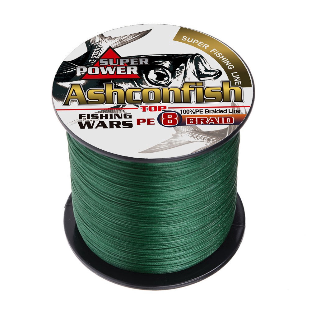 Ashconfish 8 Sợi 300M Cuộn Dây Câu Bện Cá Bằng X8 PE Siêu Bền Siêu Chắc ĐỦ SIZE Màu Xanh Lá