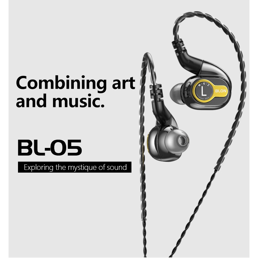 BLON BL-05 BL05 10mm 2nd Generation Carbon Nanotube CNT Diaphragm In Ear Earphone HIFI DJ Sport Earbuds