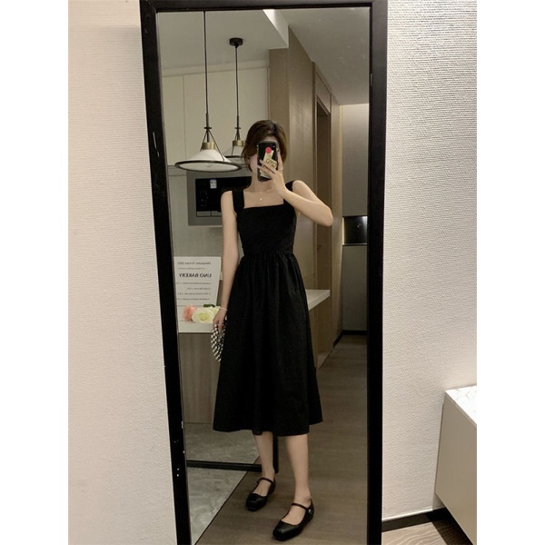 Đầm hai dây NZN dáng dài kiểu dáng đơn giản phong cách Hàn Quốc có 3 màu tùy chọn