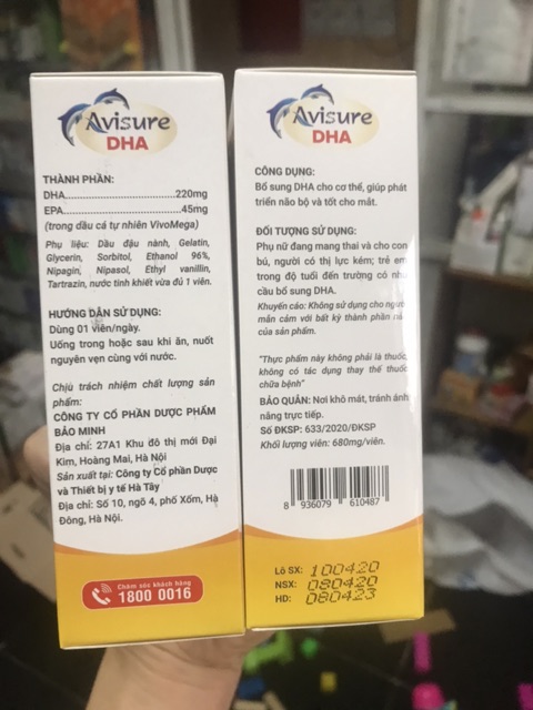 AVISURE DHA -DHA tinh chất từ Nauy cho mẹ bầu, giúp bé phát triển não bộ và thị giác tối ưu | BigBuy360 - bigbuy360.vn