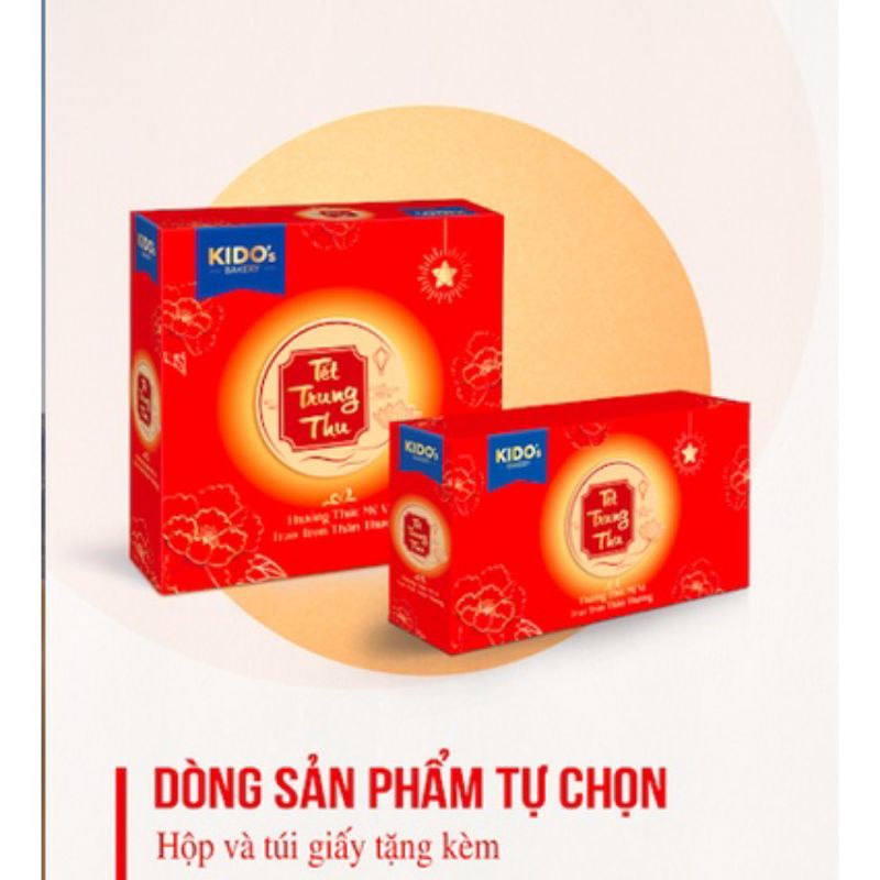 Bánh trung thu KIDO ít ngọt nhiều vị, tùy chọn làm quà biếu người thân, bạn bè và đối tác,Tặng kèm hộp khi mua từ 2 bánh