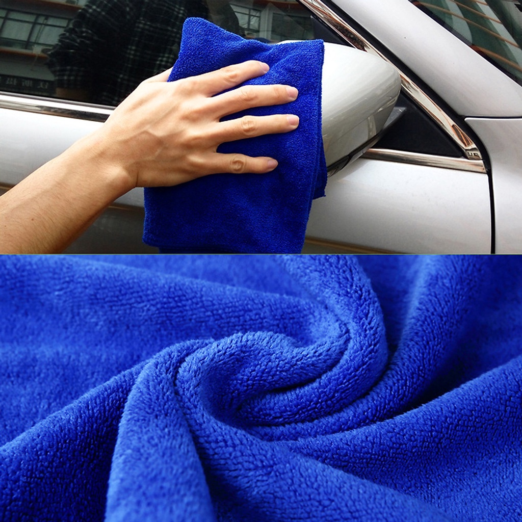 Khăn lau đa năng xanh size khổ lớn 70x30 cm mềm mịn thấm hút nước lau xe hơi ô tô lau tay bàn bếp chén bát ly gương kính
