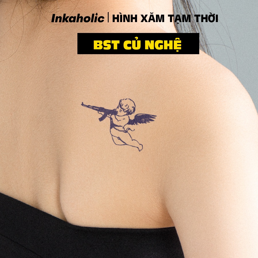 [Chủ đề Củ Nghệ] Hình xăm dán tạm thời 15 ngày Inkaholic - xăm giả đẹp &amp; ngầu y xăm thật, chống nước 100