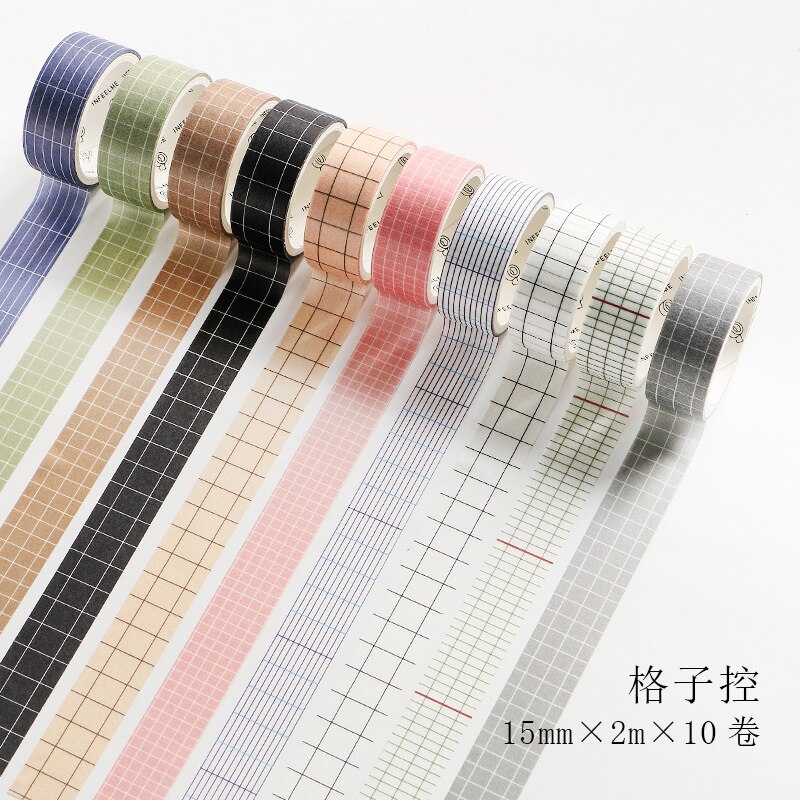 Bộ 10 cuộn băng keo dán nhiều màu sắc