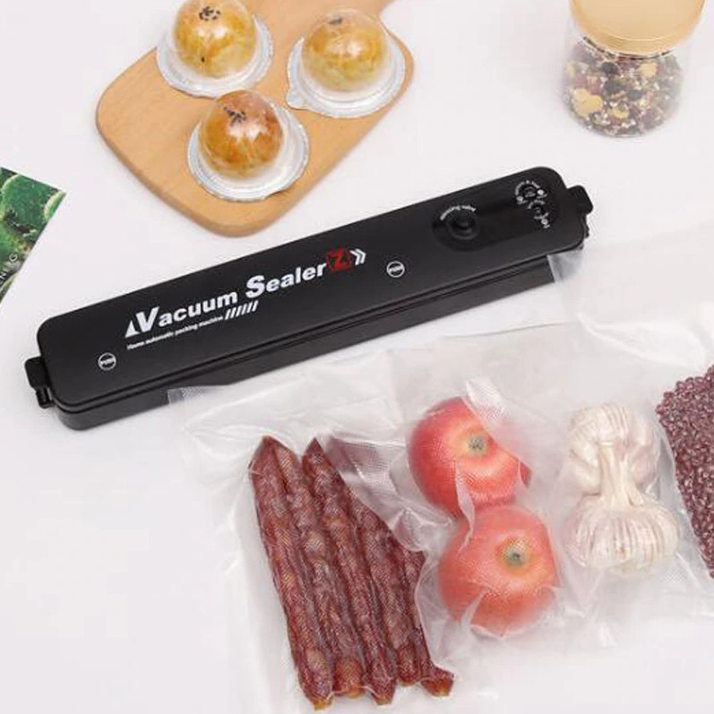 Máy Hút Chân Không Thực Phẩm Cho Gia Đình Vacuum Sealer - Nhỏ gọn Tiện Lợi - Tặng Kèm 10 Túi Nilon Hút Chân Không - BH6T