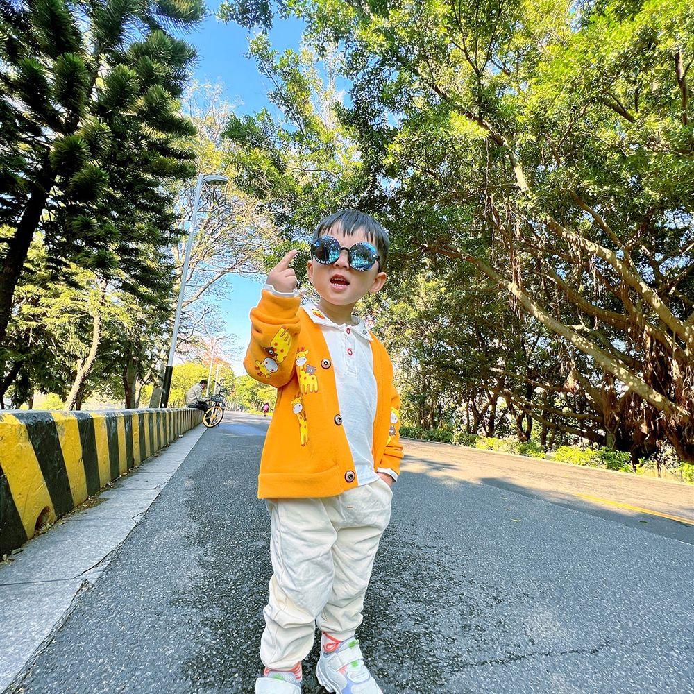 Kính Mát Gọng Tròn In Chữ Thời Trang Dành Cho Bé Trai