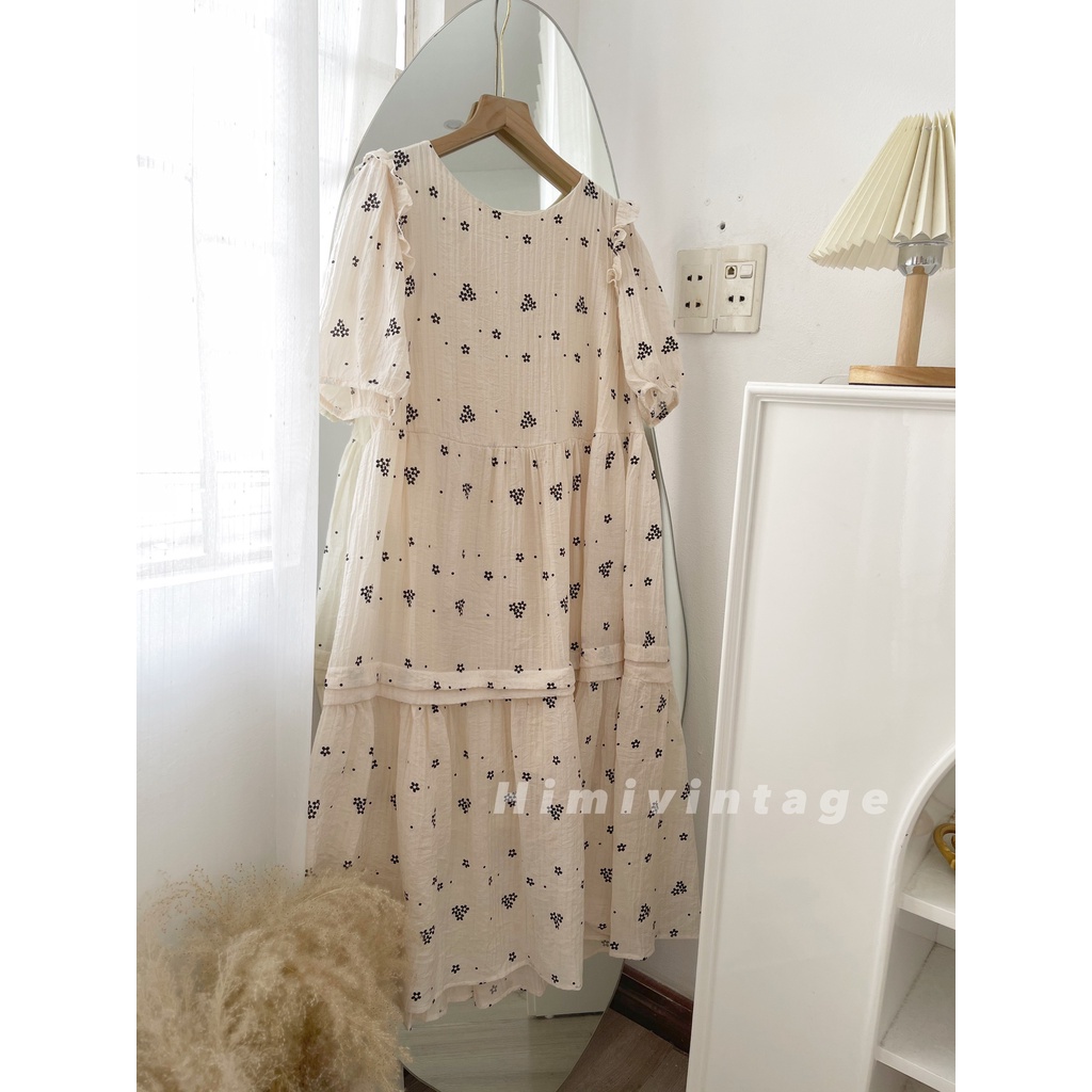 Váy đũi hoa babydoll dài mềm mại