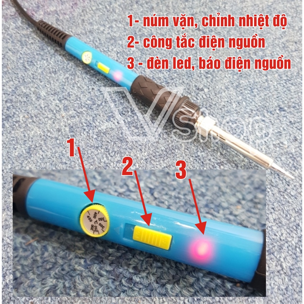 Mỏ hàn điện, hàn chì linh kiện điện, điện tử, có điều chỉnh nhiệt độ