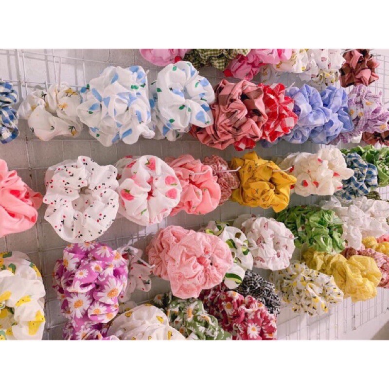 Dây buộc tóc scrunchies nữ ngẫu nhiên, Dây cột tóc vải xinh xắn ShynCloset