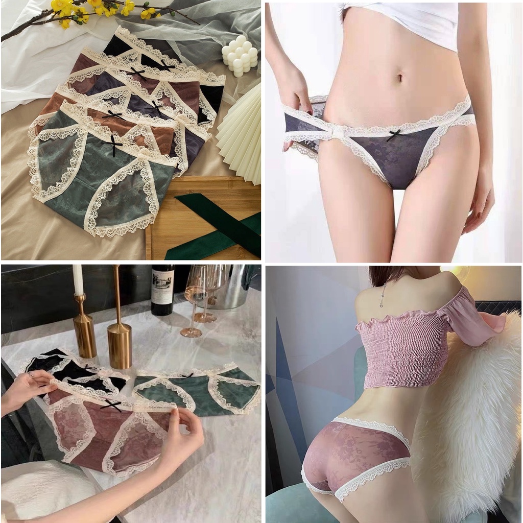 Sét 10 Quần Lót Nữ ❤️Quần Chíp Su Viền Ren Cao Cấp Mềm Mại Kháng Khuẩn Sexy Gợi Cảm QL19