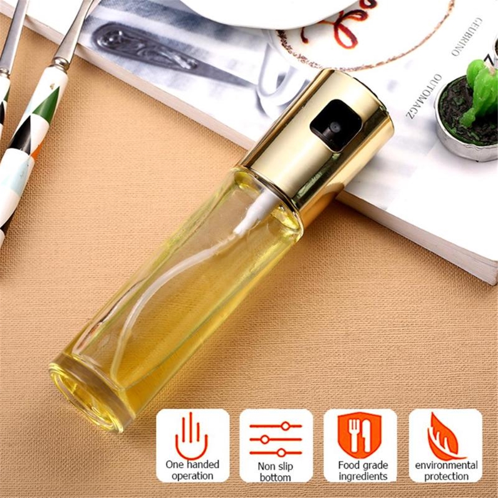 KRNY 100ml Glass Olive Oil Sprayer Leak-proof Oil Spray Bottle BBQ Tool