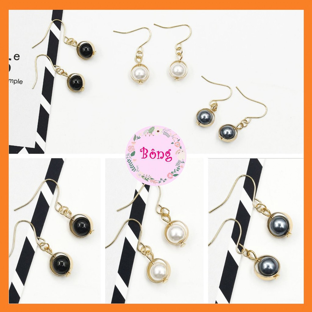 Bông tai viên ngọc thời trang vành tròn