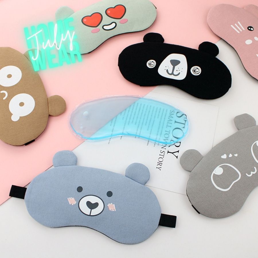 Bịt Mắt Che Mắt Ngủ Hình Thú Cute Có Túi Gel Massage JULY HOMEWEAR