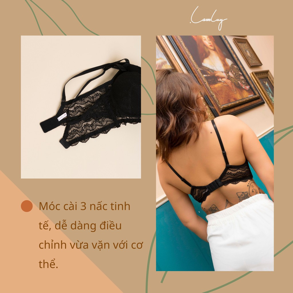Áo ngực không gọng Lamluy Bra Lamluy Ren Đen nâng ngực tốt | BigBuy360 - bigbuy360.vn