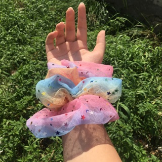 Đồ Cột Tóc_Scrunchies Ngôi sao 2 lớp (Siêu Phồng)