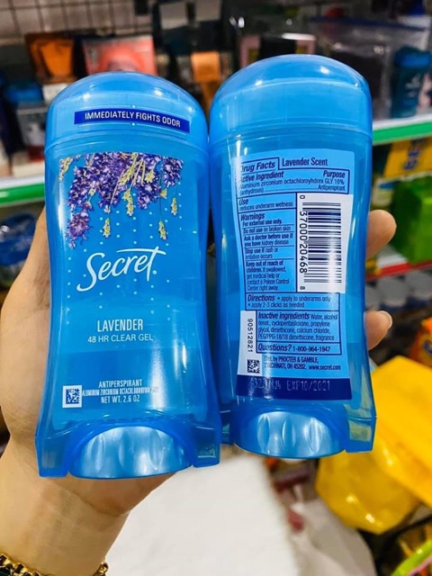 Lăn khử mùi dạng gel Secret Mỹ hương Lavender siêu thơm (mẫu mới)( date 2022)