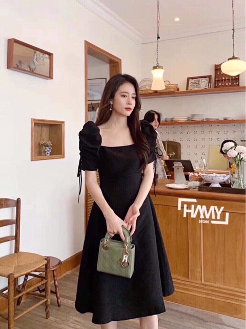 Váy Đầm Đũi Dữ tiệc dạo phố tay phồng rút dây | BigBuy360 - bigbuy360.vn