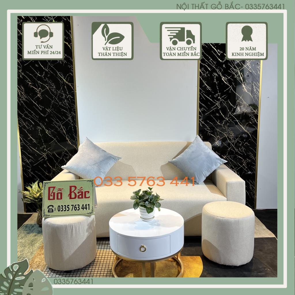 Combo 5 món bộ ghế sofa nỉ văng dài 1,6 mét hoặc 1,8 mét ghế sofa dài 1m6 kèm 2 đôn và 2 gối