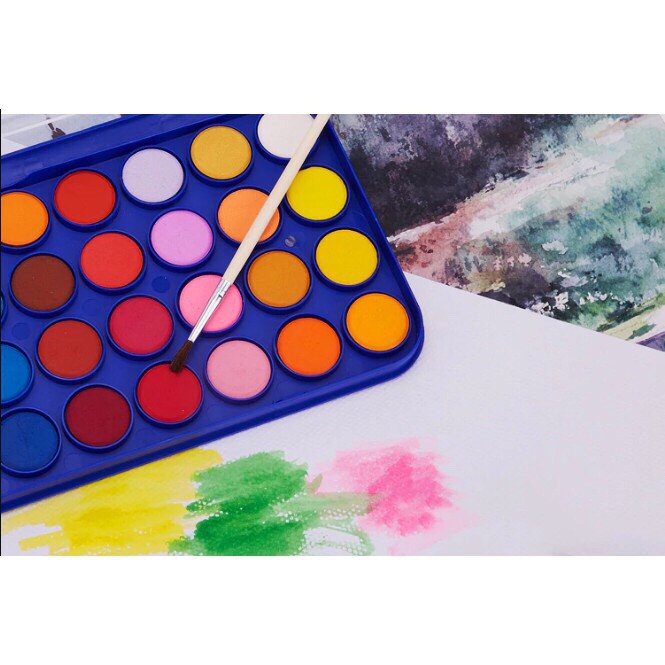 Màu nước nén Mokeelo 12/16/28/36 màu hộp xanh