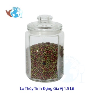 Hũ lọ thủy tinh đựng thực phẩm 1500ml , lọ đựng gia vị-hũ 1500ml