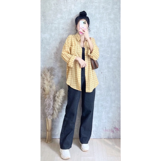 Áo sơ mi caro kẻ ô 4 màu xinh Lovi