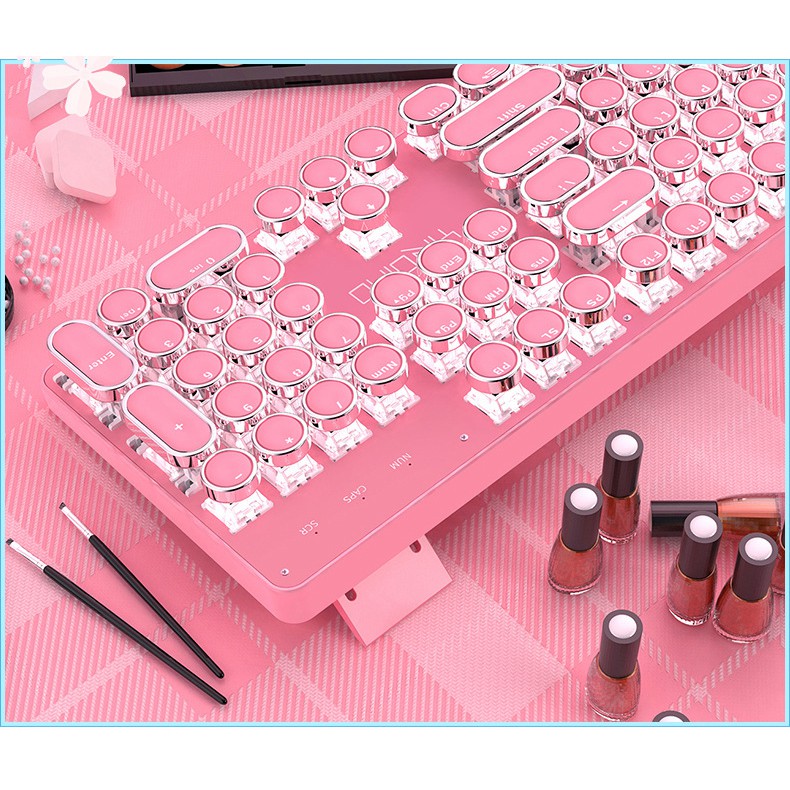 Bộ phím cơ hồng YNDIAO limited,keycap tròn, custom Bảo hành 1 năm | BigBuy360 - bigbuy360.vn