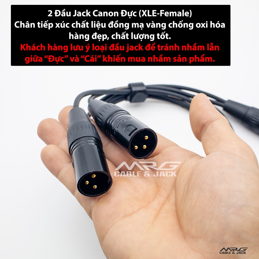 Dây Canon 1 Đầu Cái Ra 2 Đầu Đực dài 1met và 0.5met XLR - MrG