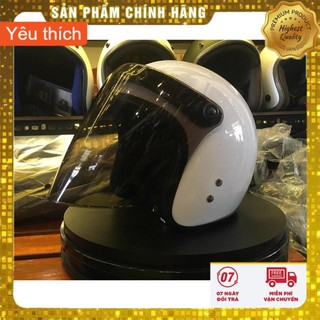 💛 Kính flat thẳng màu khói gắn mũ 3/4