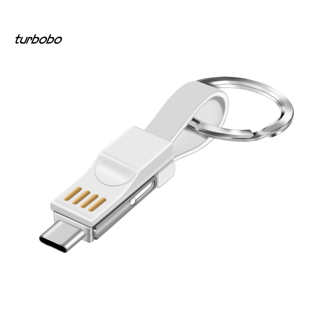 Dây Cáp Sạc 3 Trong 1 Micro Usb Type-C Có Móc Khóa Cho Điện Thoại Android Iphone