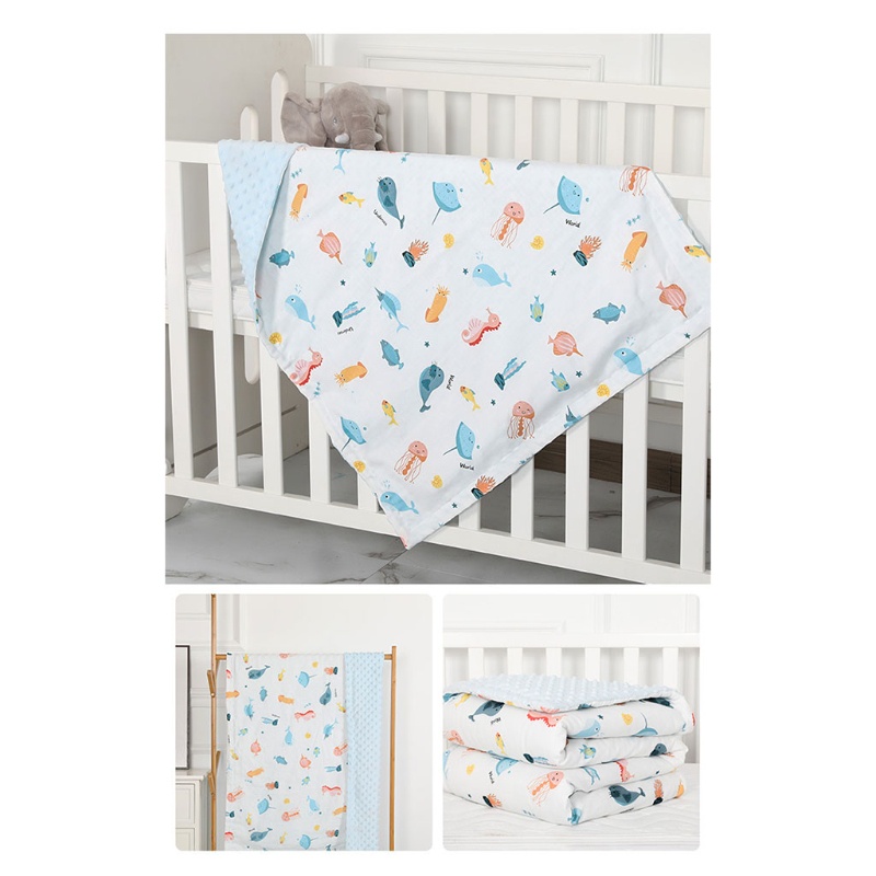 Chăn Quấn 110x75cm Giữ Ấm Mùa Thu Đông Họa Tiết Chấm Bi