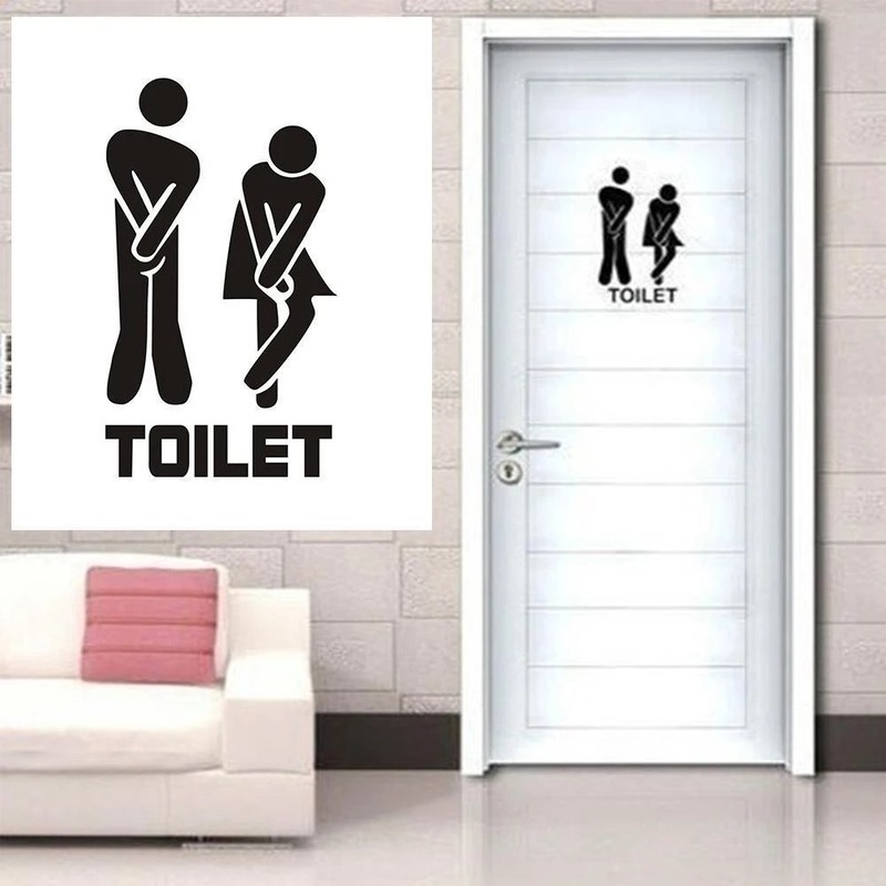 1 Miếng Dán Tường Bằng PVC In Chữ Ngộ Nghĩnh Trang Trí Nhà Tắm