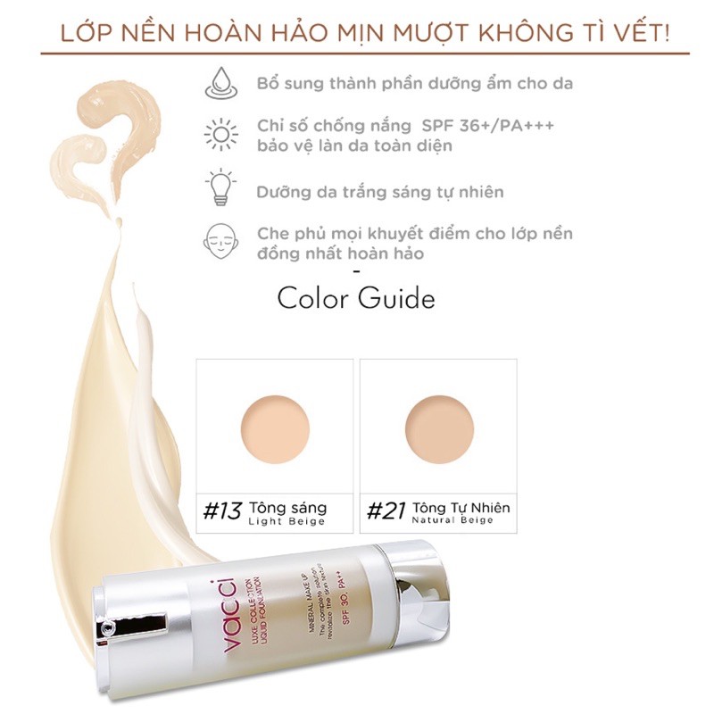 KEM NỀN VACCI dành cho NAM - TRANG ĐIỂM CAO CẤP KIỂM SOÁT DẦU - LIQUID FOUNDATION for MEN