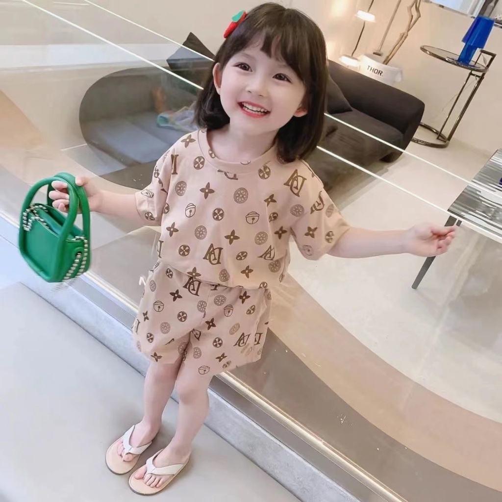 Set Áo Thun Tay Ngắn & Quần Short Cho Bé Gái Từ 1-8 Tuổi