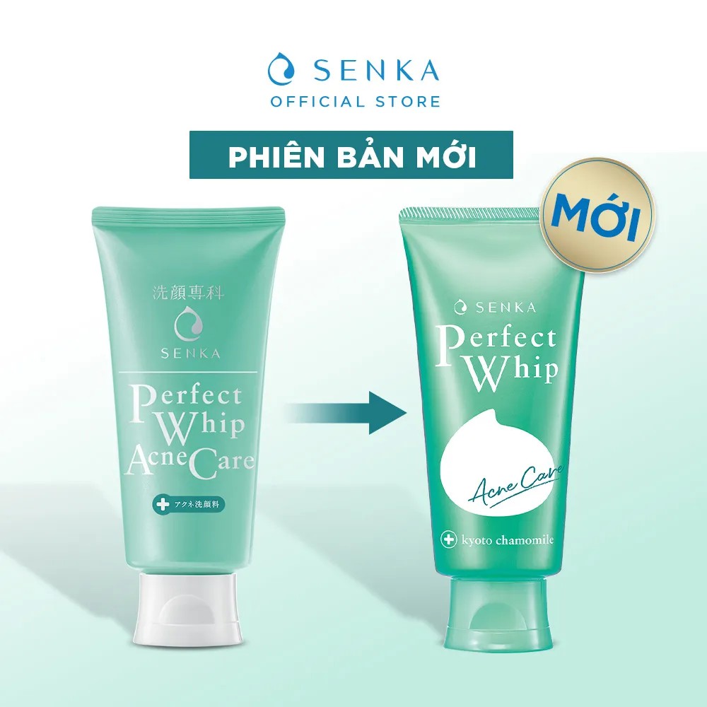 [MUA 1 TẶNG 1] Sữa rửa mặt dành cho da mụn Senka perfect whip acne care 100g